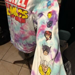 Marvel Comics "Classic Avengers" Adult Unisex Tie Dye Hoodie Small